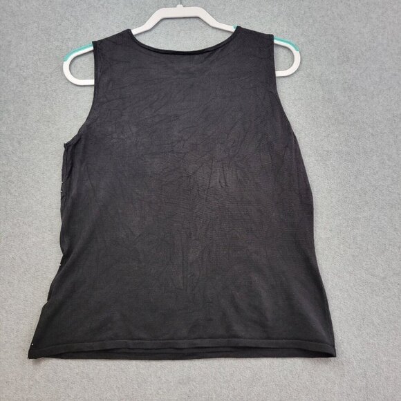 Rena Rowan Womens Silk Blend Sweater Size Large Cardigan Tank Set Black Beaded - Picture 6 of 16